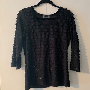 Slinky Ruffled Sequin Top